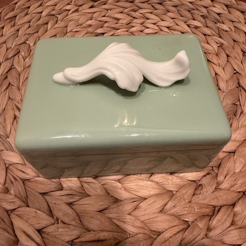 Vintage Lenox Celadon Green Cigarette or trinket box